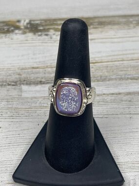 Sajen Sterling Silver Lavender Druzy Ring
